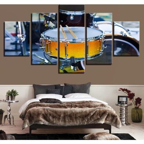 5 Pieces Rock Music Jazz Drum Kit Painting Canvas Painting Wall Art Home Decor Modern Canvas Printed Pictures Artwork Poster