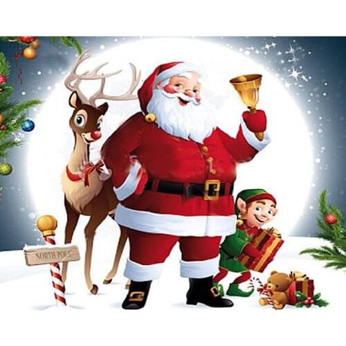 Christmas Santa Claus Cross Stitch Kit Needlework Craft Set Canvas Printed Cotton Thread Christmas Gift Home Decor New Design