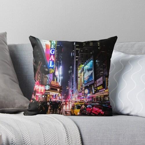 New York City Night Throw Pillow Cushion Cover Polyester throw pillows case on sofa home living room car seat decor 45x45cm