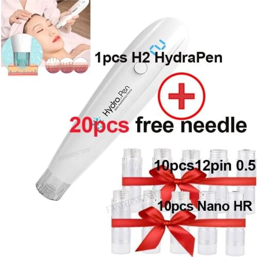 Newest H2 HydraPen Facial Stem Cell Therapy Nano Mesotherapy Electroporation Facial Machine Hydra Pen with 20pcs Free Needle Tip