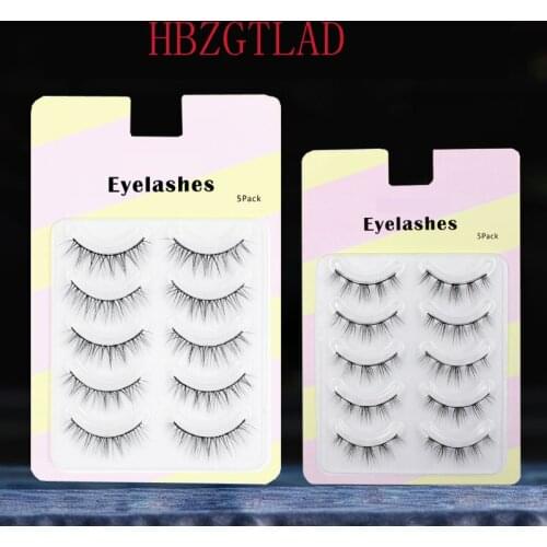 NEW 5 Pairs 3D Handmade Fake Eyelashes Natural Long Thick Daily Makeup Thick Cross Eyelashes Eye Lashes