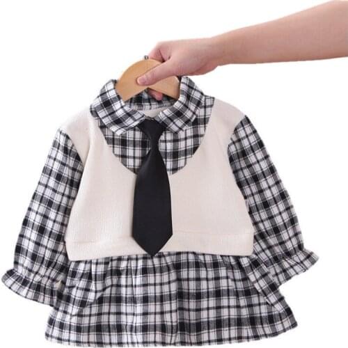 New Spring Autumn Baby Girls Clothes Children Fashion Cotton Plaid Dress Toddler Casual Costume Infant Clothing Kids Sportswear