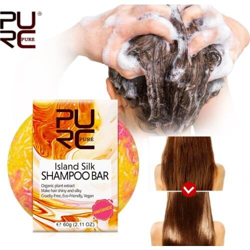11.11 PURC New Arrivals Organic Island Silk Shampoo Bar Handmade Cold Processed Dry Shampoo Soap Soild Portable Shampoo Bar