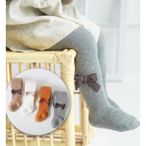New Cute Bows Baby Girl Tights Soft Cotton Winter Autumn Girls Tights Pantyhose Toddler Warm Bowknot Baby Girl Socks Tight