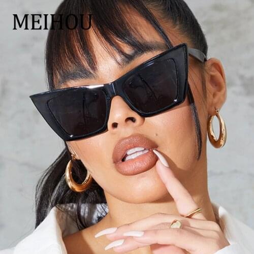 Sexy Cat Eye Sunglasses Women Brand Designer Triangle Sun Glasses For Women Small Frame Cateye Oculos Vintage Black