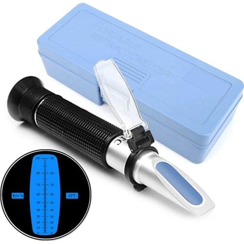 Retail Box hand held refractometer copper material Content 0- 90% brix with ATC Measurement Tool use of Sugar Food 40% off