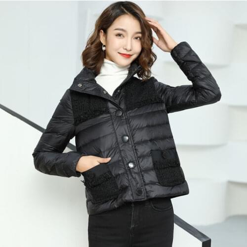 2021 autumn and winter new down jacket womens fashion casual short slim-fit stand-up collar slim long-sleeved jacket