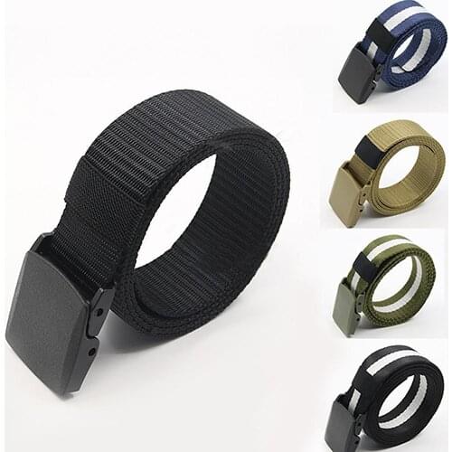 Men Female Belts Mens Fashion Practical Sport Nylon Buckle Waist Belt Waistband Adjustable Belt Men Outdoor Travel for Pants