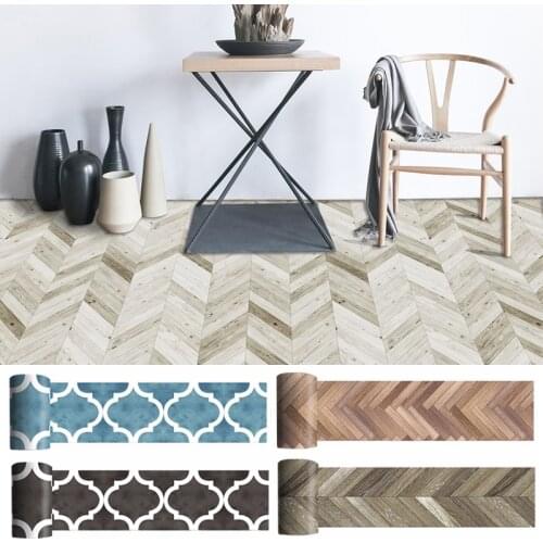 Modern 20x300cm Retro Self Adhesive PVC Floor Roll Vintage Brick Line Pattern DIY Hotel Bedroom Ground Decal Floor Sticker