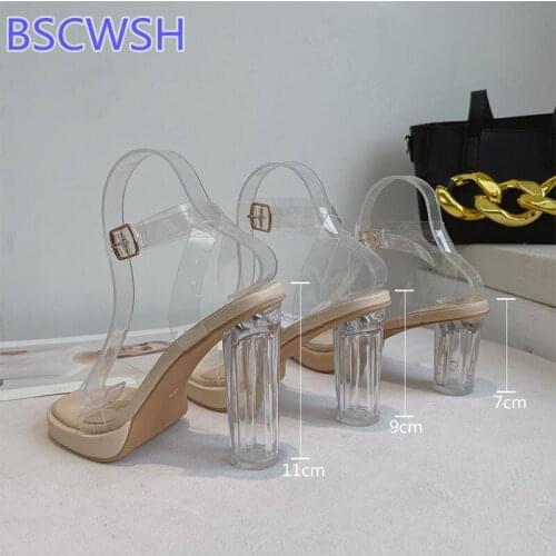 Platform Clear Heels Women Sandals 2021 Summer Transparent Shoes Elegant Sexy High Heel Sandals Party Wedding Pumps Woman