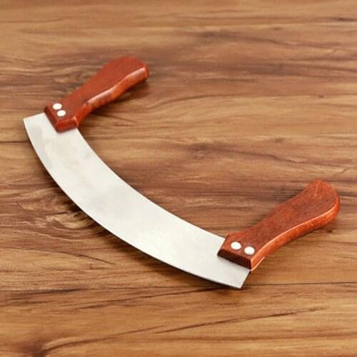 Crispy Nougat Cutter Swing Knife Biscuit Pizza Arc Cutter Stainless Steel Double Bing Cutter Baking Tools