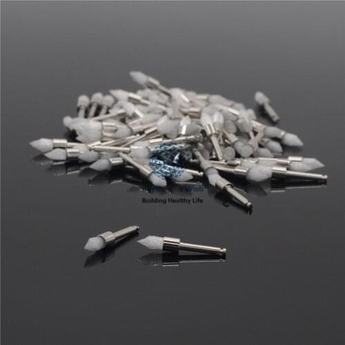 Dental Lab 50Pcs White Nylon Flat 2.35mm Prophy Polisher Brush Polishing Brush