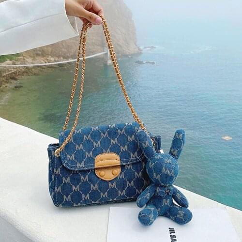 Retro Letter Luxury Dumplings Crossbody Bag Female Designer Lovely rabbit Pendant Shoulder Bag and Handbag Popular Women Purses