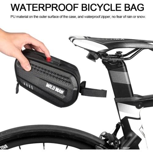Bike Bag Mountain Road Bike Tail Bag 1.2L Large Capacity Waterproof Hard Shell Saddle Bag Bike Seat Pack For Cycling Accessories