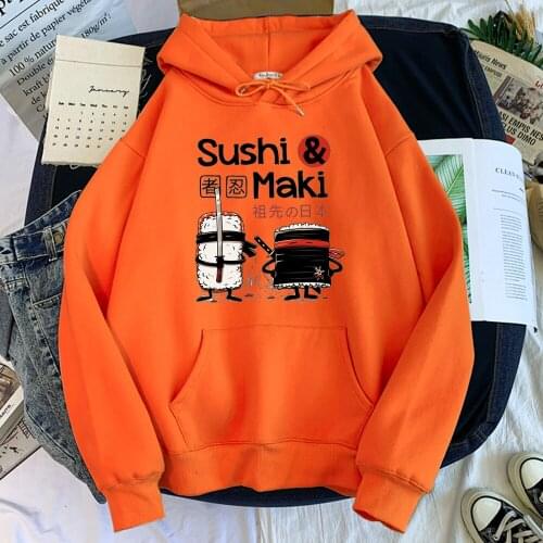 Hoody Japan Comics Ninja Sushi Warm Hoodie Womens Cute Oversized Hoodies For Girls Punk Hip Hop Women Sweatshirt And Hoodie