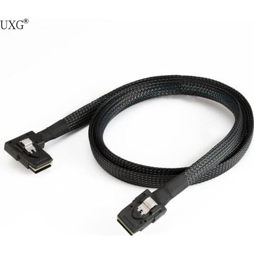 Ultra Slim Flat Right Angled 90 Degree Mini SAS 36pin SFF-8087 to 8087 Data Raid Cable 80cm