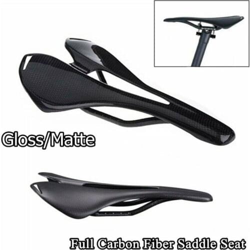 Ultralight 3K Carbon Saddle MTB Road Mountain Bike Bicycle Saddle Carbon Seat Matte Glossy Bicycle Hollow Seat Saddle Black