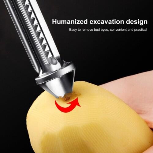 1pc Peeling Knife Multifunctional Stainless Steel Fruit Potato Vegetable Paring Knife Household Kitchen Scraper Supplies