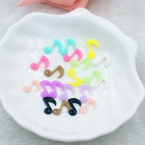 100pcs/lot flat back resin music logo DIY resin cabochons accessories