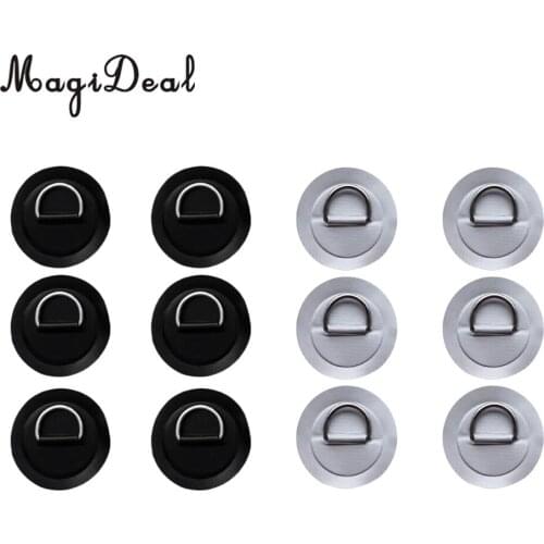 MagiDeal 12Pcs Stainless Steel D-ring Pad/patch on PVC Patch for PVC Inflatable Boat Raft Dinghy Kayak Canoe Accessories