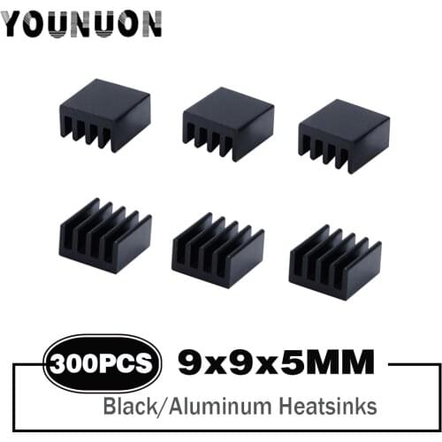 300PCS 9x9x5mm Black Routing CPU Electronic Heatsink Chip MOS Memory Motherboard Heatsink 9x9x5mm