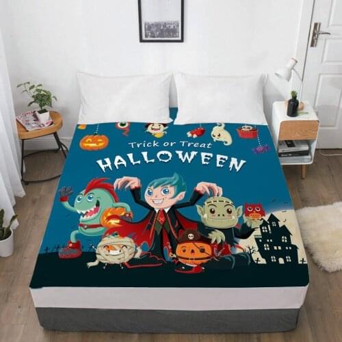 3D Halloween Cartoon Bed Sheets With Elastic Queen/King,Fitted Sheet for Kids/baby/children,Mattress Cover 150/180/160x200cm