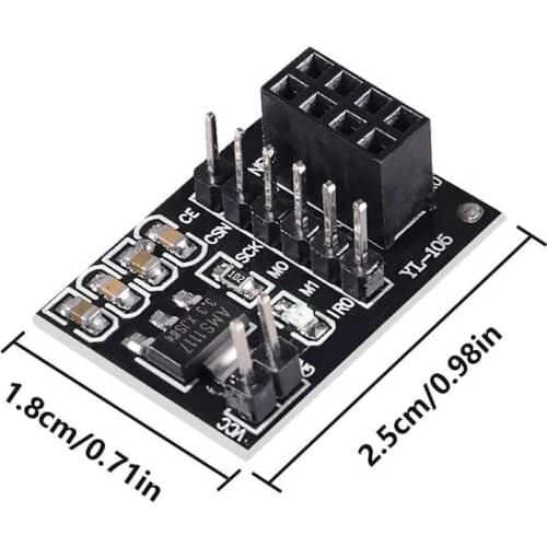 6pcs/lot NRF24L01 2.4GHz Wireless RF Transceiver Module with NRF24L01 Socket Breakout Adapter for Arduino
