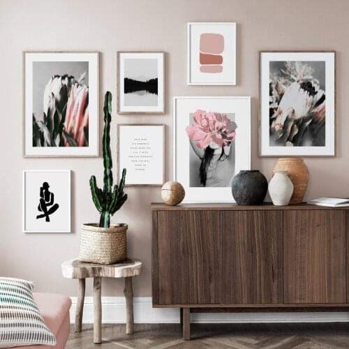 Abstract Flower Girl Figure Life Quotes Wall Art Canvas Painting Nordic Posters And Prints Wall Pictures For Living Room Decor