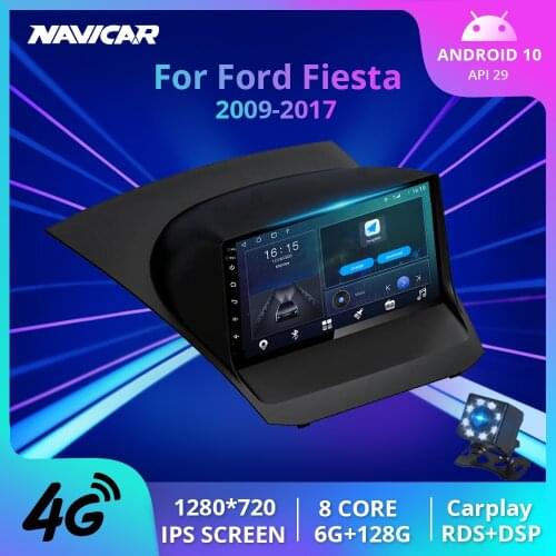 2DIN Android 10.0 Car Radio For Ford Fiesta 2009-2017 Car Multimedia Player Navigation GPS Car DVD Player No 2 Din Video Player