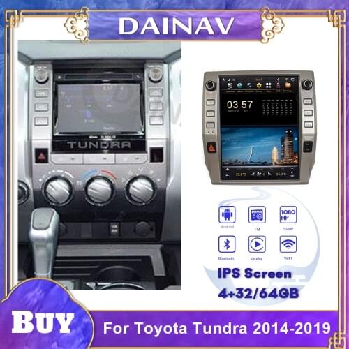 2 Din Android Car DVD Player GPS Navigation For Toyota Tundra 2014-2019 Car Stereo Autoradio Tesla Vertical Screen