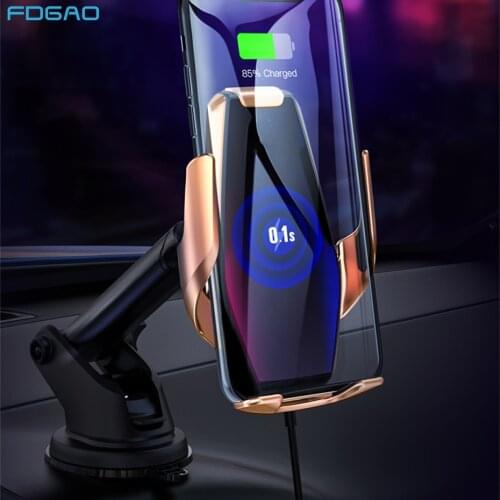 Automatic Clamping 15W Car Wireless Charger for iPhone 12 11 XS XR X 8 Samsung S20 S10 Infrared Sensor Phone Holder Fast Charge
