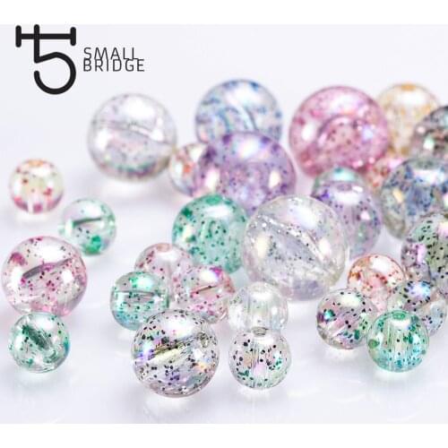 20mm Large Glitter Transparent Acrylic beads for Jewelry Making Handmade Necklace Loose Round Resin Beads Wholesale P502