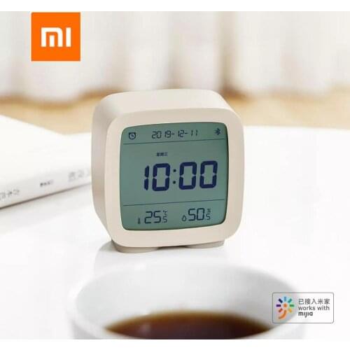 Xiaomi Cleargrass Bluetooth Alarm Clock Display LCD Screen Adjustable Nightlight Canlendar Smart Control Temperature Humidity