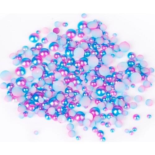 3/4/5/6/8mm Colorful Acrylic Beads Plastic Pearl Imitation Half Round Flat back Beads For Jewelry Making DIY Findings