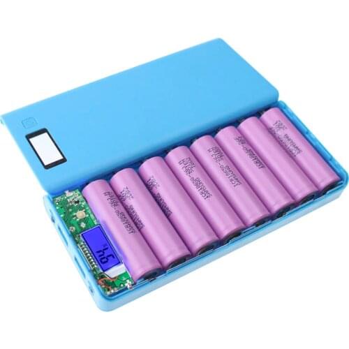DIY 8x18650 Battery Holder Power Bank DIY 18650 Box Case Portable LCD Display Dual USB Port Battery Box Powerbank Case
