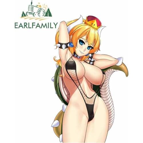 EARLFAMILY 13cm x 7.9cm for Bowsette and Boosette Car Stickers Fashionable Creative Decals Scratch-Proof Car Styling DIY