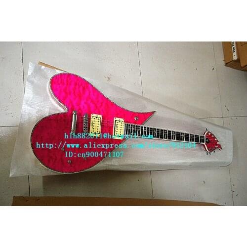 Free shipping new Big John heart-shape electric guitar with package edge in red made in China F-1843
