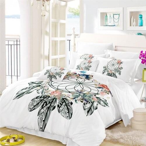 Fanaijia 3D Bohemia Dreamcatcher Flowers Bedding Set king size Print duvet cover set with pillowcase bedline