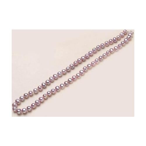 Perfect Pearl Necklace Natural White Pink Purple Color Real Freshwater Pearl Fine Jewelry Simple Silver Clasp Women Girl Gift