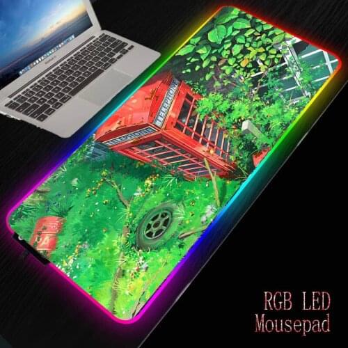 Telephone Booth Gaming Computer Mousepad RGB Large Mouse Pad Gamer XXL Mouse Carpet Big Mause Pad PC Desk Play Mat with Backlit