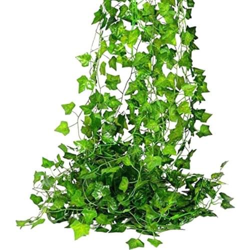12Pcs Artificial Wall Hanging Green Sweet Potato Leaf Vines Wedding Garden Decor Artificial Plants 2021 New