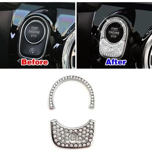 For Mercedes Benz GLA Class GLA200 GLA220 GLA250 2020 2021 Engine Start Stop Switch Button Crystal Trim Diamond Cover