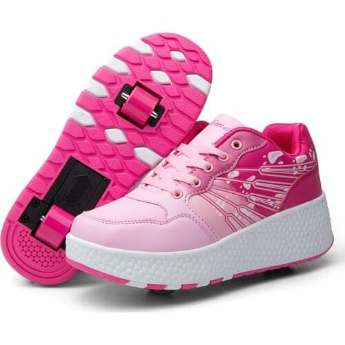 Roller Skate Shoe for Kids Boy Girl Wheel Sneakers with on Wheels Children Boys Girls Skating Sneaker Fashion Tennis Shoes