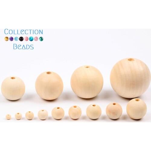 4-50mm 1-1000pcs Unfinished Natural Wooden Beads Ball Lead-Free Wood Spacer Round Beads For Jewelry Making Bracelet DIY Handmade