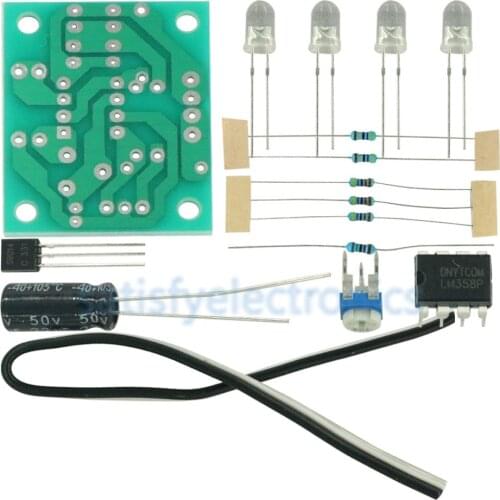 LM358 LED Breathing Light Kit Electronic Production Suite Electronic Kits DIY Parts Breath Light DIY Kit Blue Flashing Lamp