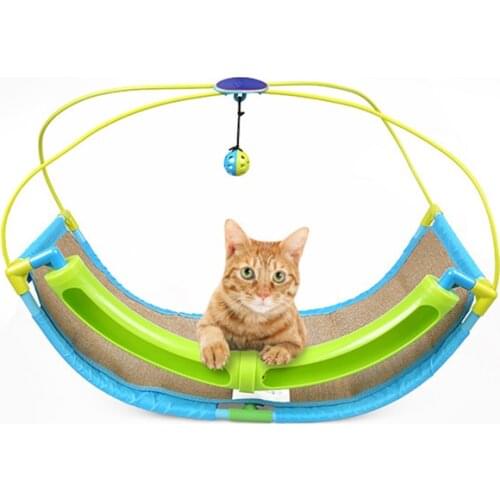 IdYllife Cat Toy Hammock House for Katten Mat with Scratcher Multifunction Cat Bed Home Cradle Portable Educational Playing