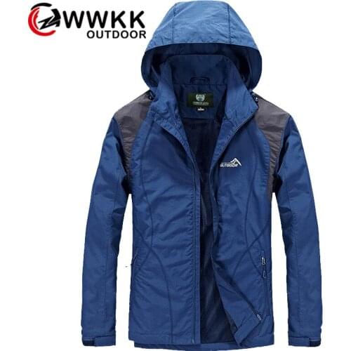 WWKK Men Quick Dry Hiking Jacket Windbreaker Waterproof Windproof Jacket Outdoor Bicycle Sports Jackets Male Windbreaker
