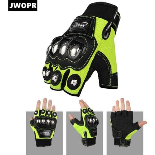 JWOPR Mens Motorcycle Half Finger Gloves Summer Bike Motorcycle Outdoor Riding Protective Gloves Motorcycle Accessories