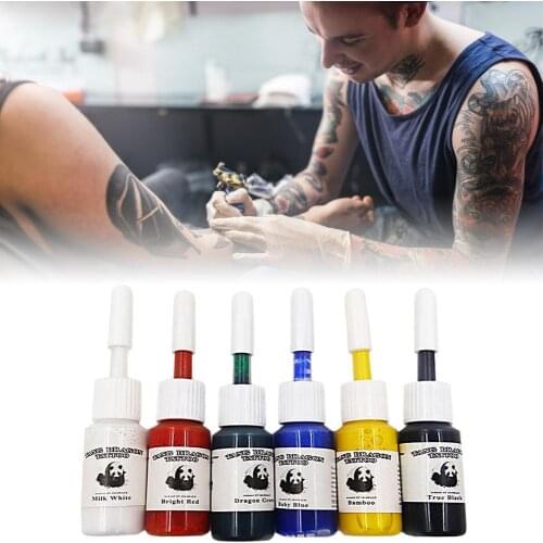 6Pcs/set Professional Multi Colors Tattoo Ink Pigment Set Kits 5ml Beauty Makeup Paints Bottles Tools Body Art Accessory