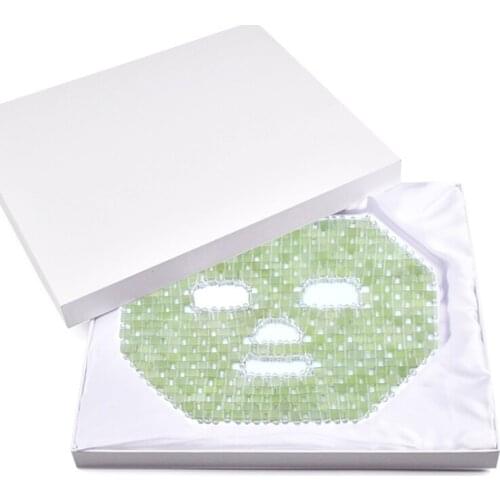 Natural Jade Face Mask Skin Care Tools Healing Stone Mask For Facial Massage Eye Relax Cooling and Hot Therapy Gift Box